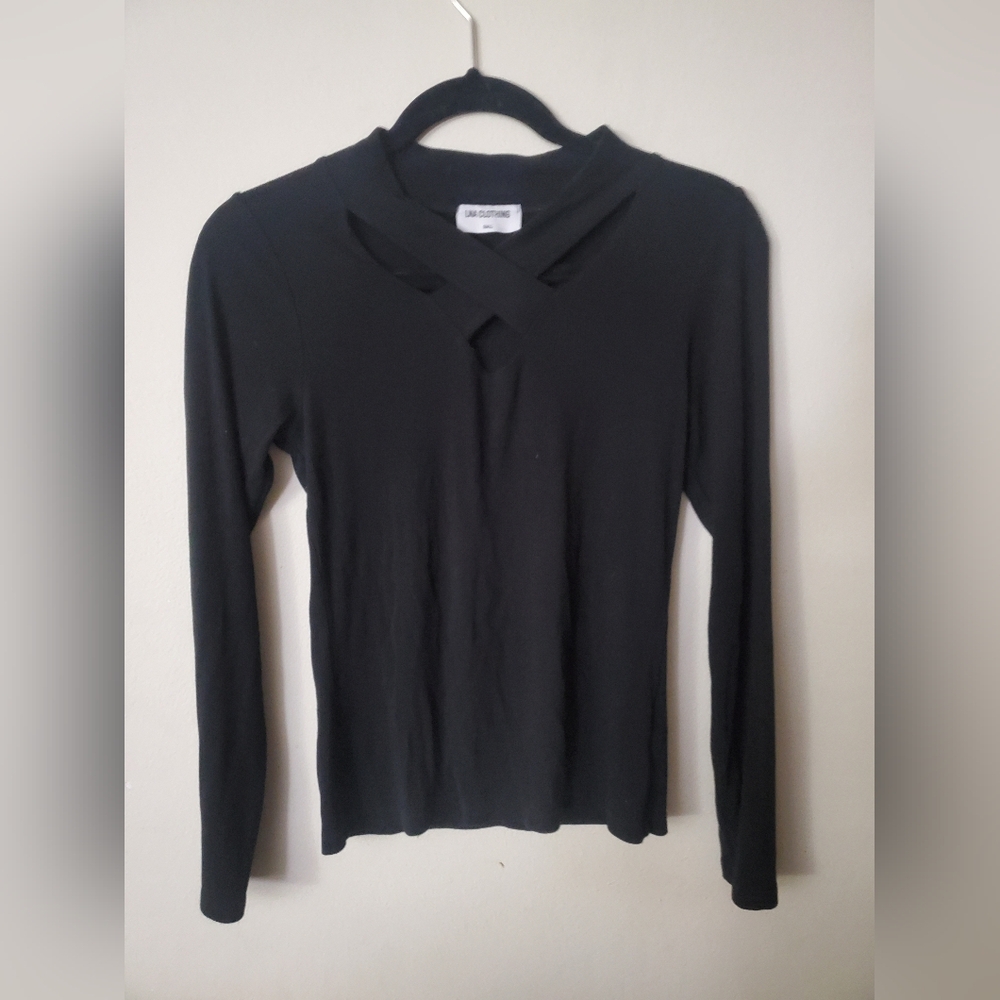 LNA Clothing Criss Cross Keyhole Top Size S Small